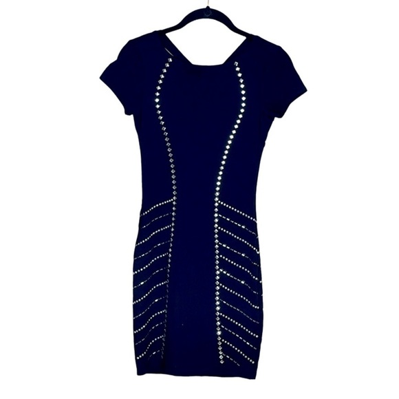 BEBE Black Studded Body Con Sheath‎ Dress - Picture 2 of 7